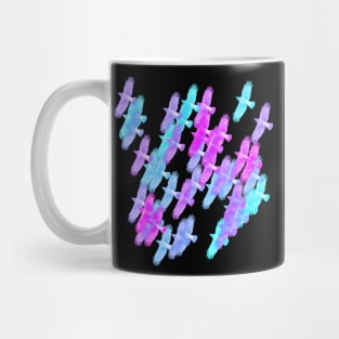 Murder of Crows in Cyan to Magenta Gradient Mug